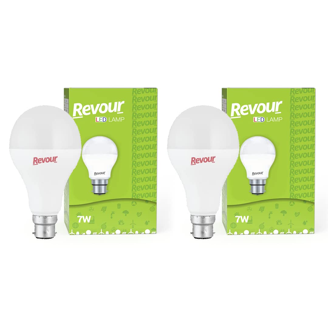 Revour 7 Watt LED Bulb Base B22/P45 6500K- Multiple Pack